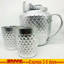 Load image into Gallery viewer, Pitcher Jug Jar Mug Aluminum Liquid Water Vintage Thai Silver Set