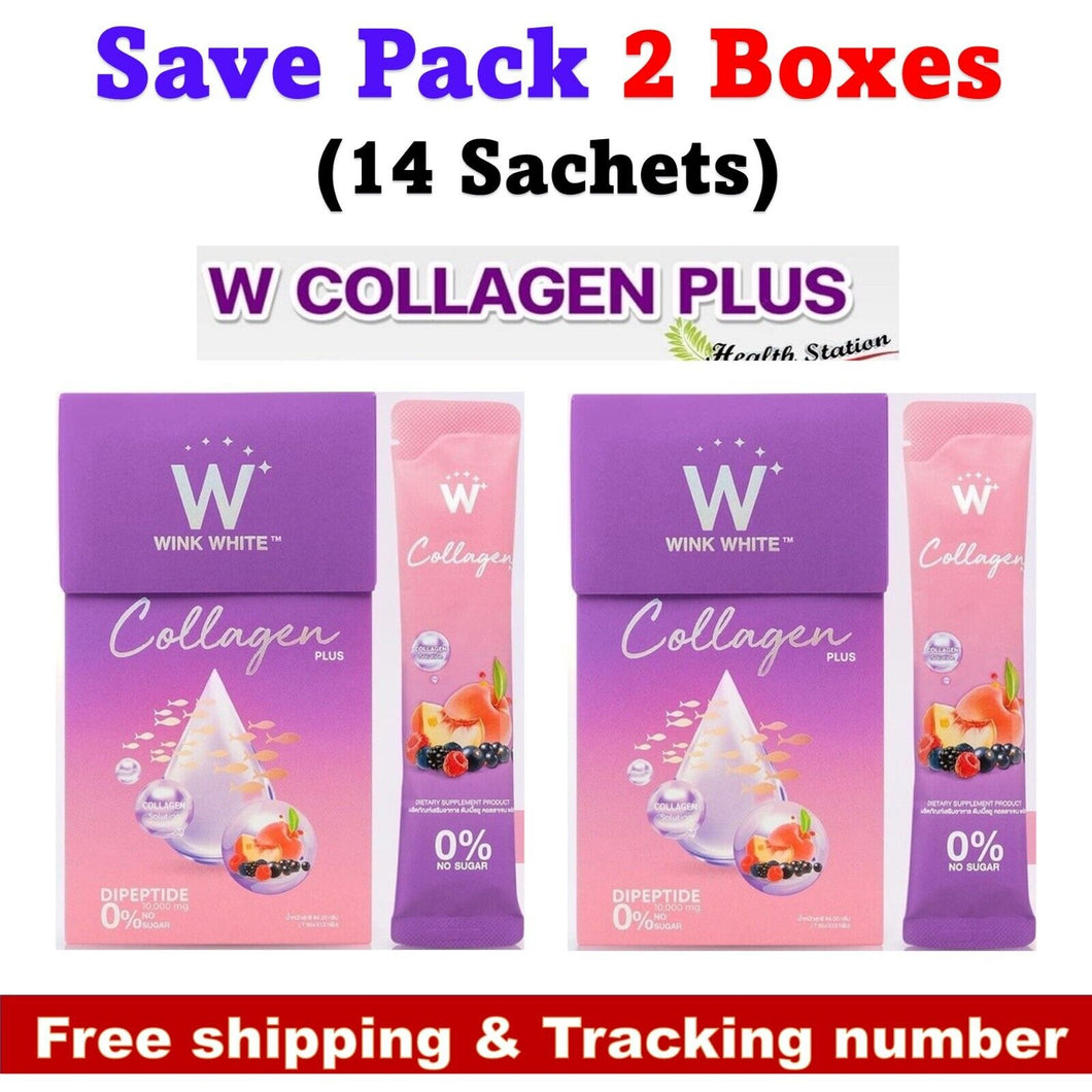 2X Wink White W Collagen Plus Powder Drink Aura Radiant Anti-aging Skin