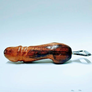 8" WOODEN BOTTLE OPENER Penis Shape Phallic Wood Carved Collectible Gift