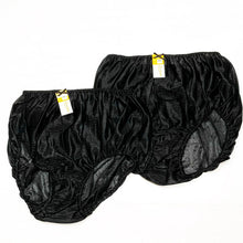 Load image into Gallery viewer, x2 Vintage Panties Nylon Lace Silky Bikini Hi Briefs Knicker Black Underwear LL