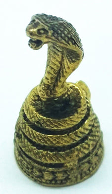 Serpent Good Luck Brass Amulet Miniature Talisman Love Charm Magic Thai Pendant