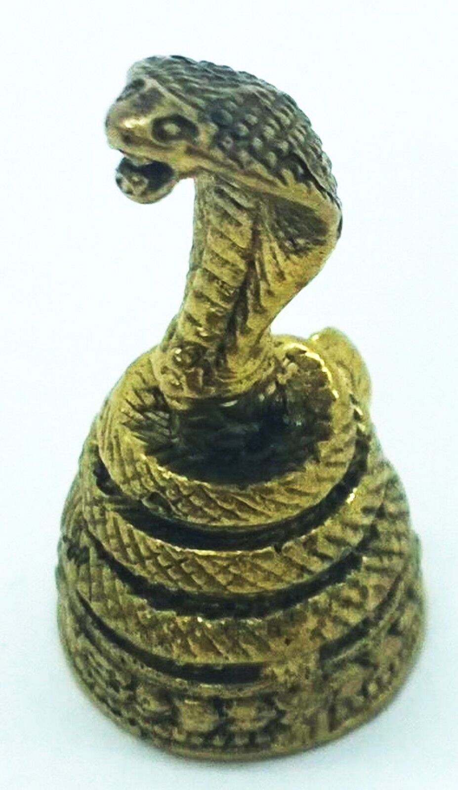 Serpent Good Luck Brass Amulet Miniature Talisman Love Charm Magic Thai Pendant