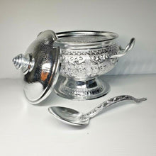 Load image into Gallery viewer, 2Pcs Bowl Pot Rice Soup &amp; Ladle Spoon Vintage Aluminum Curry Serving Thai Set