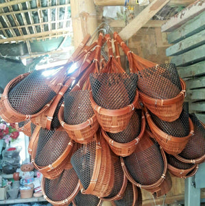 10x Woven Basket Bamboo Pot Hanging Flower Planter Orchid Home Decor