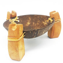 Load image into Gallery viewer, Soap Dish Dispenser Vintage Coconut Shell Teak Wood Shower Bahtroom Handmade