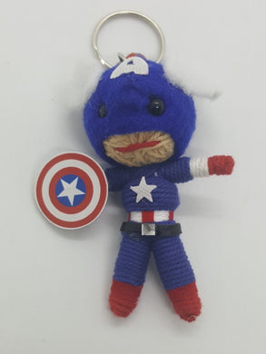 CAPTIAN AMERICA Handmade Rope Keyring Charm SUPER HERO Keyring Cute Souvenir
