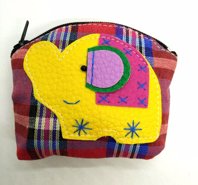 Elephant Mini Cute V.6 Purse Sewing Handmade Fabric Thai style colorful pattern