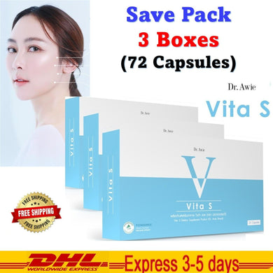 3x Dr.Awie Vita S Reduces Blemishes Melasma Dark Spots Wrinkles (72 Capsules)