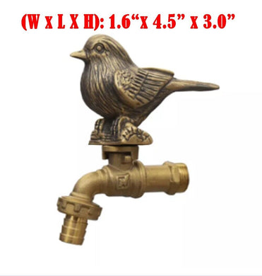 Brass Garden Tap Faucet Bird Spigot Antique Vintage Water HomeDecor Yard Outdoor