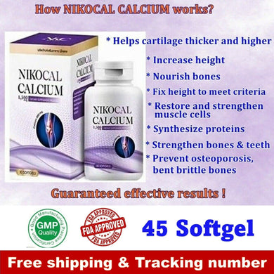 NIKOCAL CALCIUM Supplements Increase Height Nourish Bones Vitamins 1,500mg