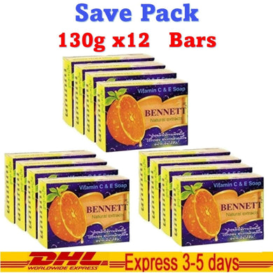 12x BENNETT Soap Vitamin C&E Soap Natural Extracts Skin Glow Deodorize Body 130g