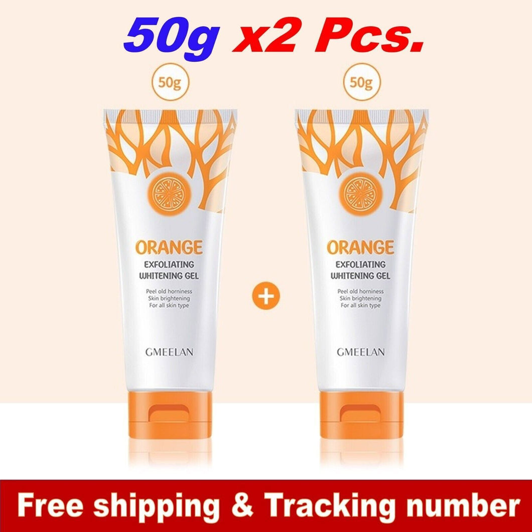 2x GMEELAN Orange Exfoliating Gel Scrub Face Body Acne Flawless Smooth Skin 50g
