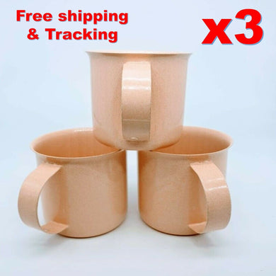 Enamelware Coffee Cup Mug Vintage Orange Set Camping Mugs Enamel (3pcsx2