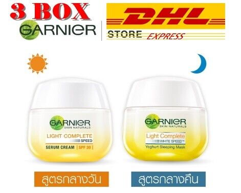 3X Garnier Light Complete Whitening Serum Dark Spot Remover Day&Night Face Cream