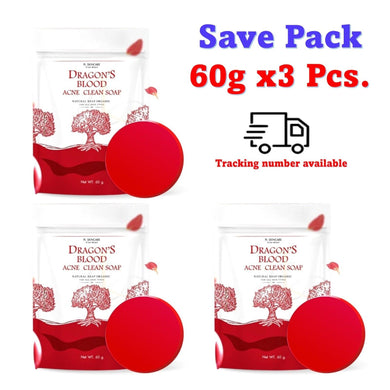 3x Dragon Blood Acne Clean Soap Skin Smooth Aura Firm Reduce Acne Dark Spots 60g