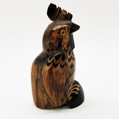 Chicken Hen Buffalo Horn Unique Figurine art Fortune rare Carved identity Decor