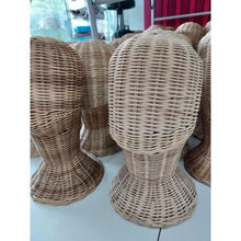 Load image into Gallery viewer, 30cm Handcraft Mannequin Wicker Rattan Head Wig Hat Stand Shop Decorate