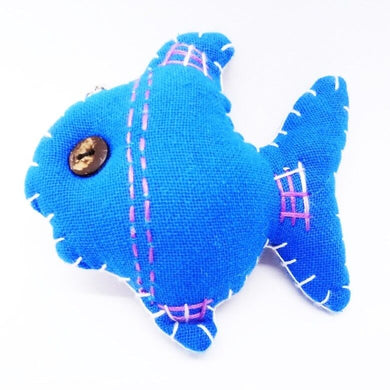 Keyring Fish V.3 Hand Sewing Doll Charm Cute Keychain Animal Lover Vintage Gift