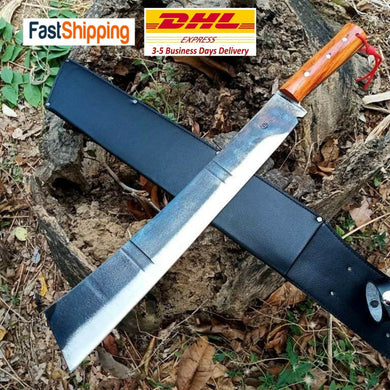 Knife Machete Thai Authentic Knife Blade Handmade Blade Wood Handle Hiking Style