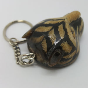 TIGER Keyring Water Buffalo's Horn Carve Figurine Keychain Lucky Talisman (B)