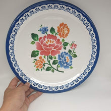 Load image into Gallery viewer, Thai Tray Flower Melamine Vintage Serving Round Floral Dish Pan Plate