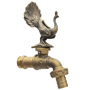 Brass Garden Faucet Tap Water Peacock Kitchen Handle Spigot Outdoor Yard