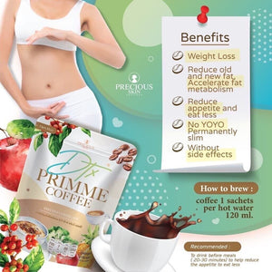 3x PRIMME Coffee Detox Slimming Fat Burner Enhance Skin Collagen Gluta Firm