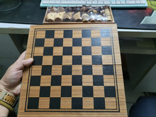 Load image into Gallery viewer, Wooden Chess Set Box Vintage Training Game Board Thai Handmade Brain 30x30.5cm
