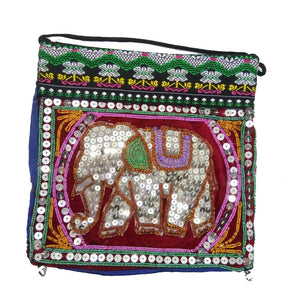 Elephant Fabric Purse Neck strap Thai style Handmade pattern animal charm gift