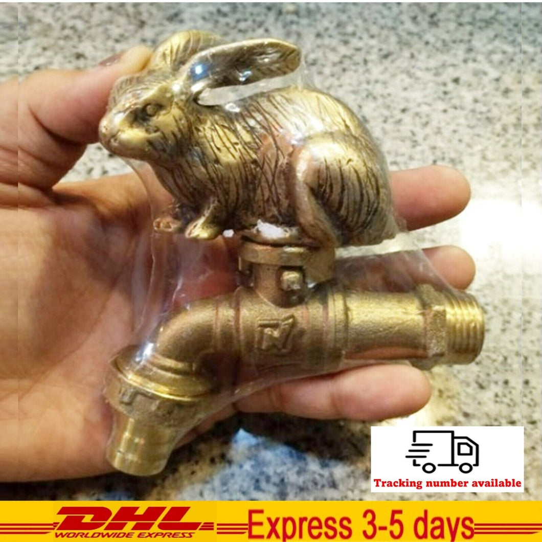 Brass Garden Faucet Tap Water Rabbit Kitchen Handle Spigot Outdoor Yard Vintage