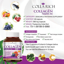 Load image into Gallery viewer, 1pc Colla Rich Supplements Collagen Tripeptide Zinc Healthy Body Skin Anti Aging