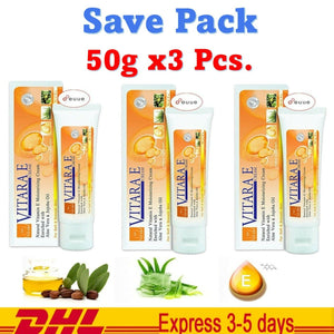 3x Vitara-E Pure Natural Vitamin E Face Cream Reduce Scars Wrinkles Acne 50g