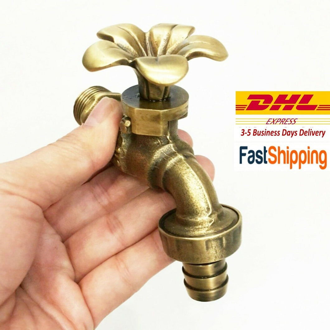 Tab Brass Garden Faucet Garden Outdoor Spigot Flower Water Home Decor Yard