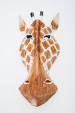 Load image into Gallery viewer, Woodwork Giraffe&#39;s Head Carving Hand Craft Animal Sculpture Wall Decor Souvenir