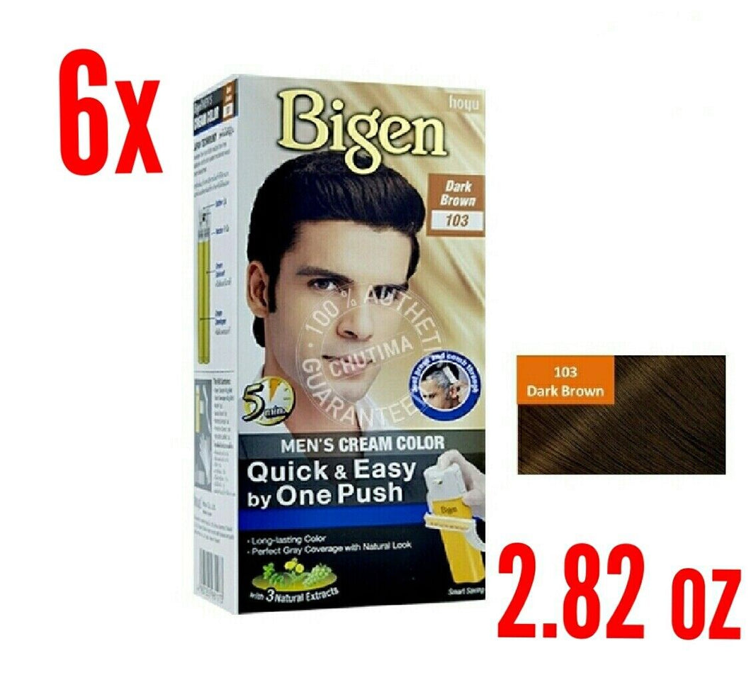 6X Speedy Hair Color Dark Brown Easy & Quick Hair Cover Men Concentrated Cream