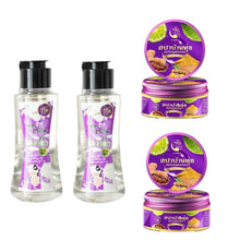 Load image into Gallery viewer, 4x Ngam Pring Spa Herbal Honey Body Scrub &amp; Milk Oil Radiant Smooth Aura Skin