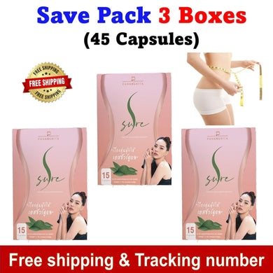 3 x S Sure Diet Burn Block Body Slim Weight Management Fat Dietary Supplement