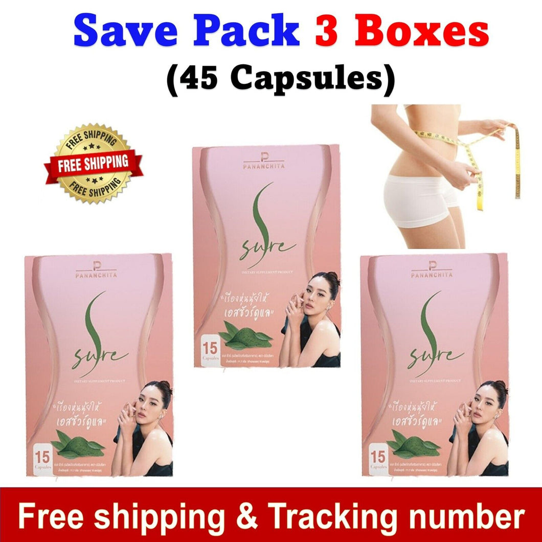 3 x S Sure Diet Burn Block Body Slim Weight Management Fat Dietary Supplement