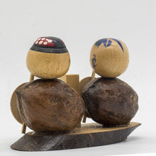 Load image into Gallery viewer, Vintage Japanese Kokeshi Wooden Doll Mini Boy Girl Carved Paint Carve Art