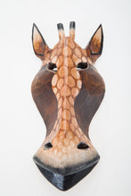 Load image into Gallery viewer, Giraffe Woodwork Decor Sculpture Wood Carving Animal Head Face Wall Craft Art