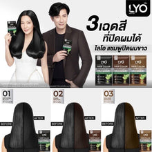 Load image into Gallery viewer, LYO Hair Color Shampoo Cover White to Black Hair Color Long Lasting (6 Sachet)