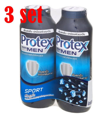 3x Pack of 2 Protex Menthol Talcum for Men Sport Cooling Body Powder 280 g.