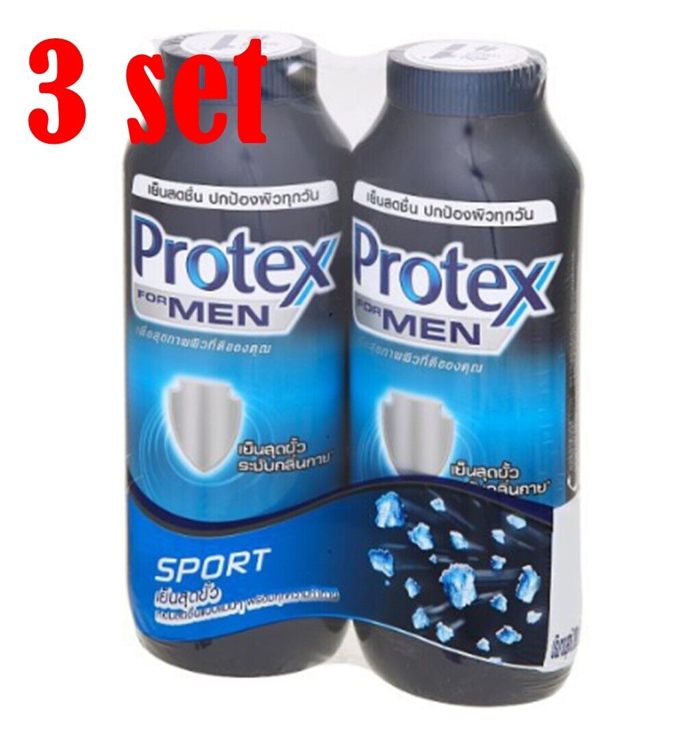 3x Pack of 2 Protex Menthol Talcum for Men Sport Cooling Body Powder 280 g.