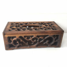 Load image into Gallery viewer, Teak Wood Wooden Tissue Box Cover Rectangular Holder Vintage Craft Decorative
