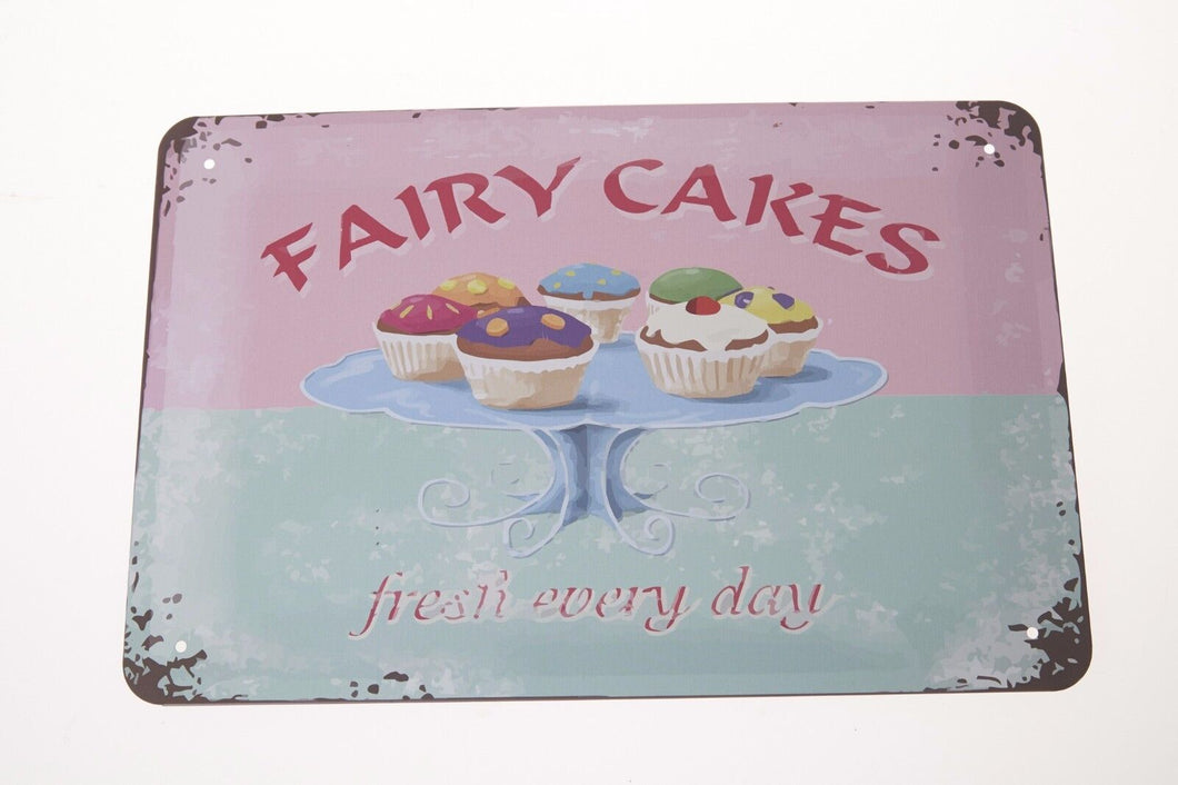 Vintage Bake Cake Sign Metal Plate Tin Poster Bakery Plaque Wall Home Decor Art