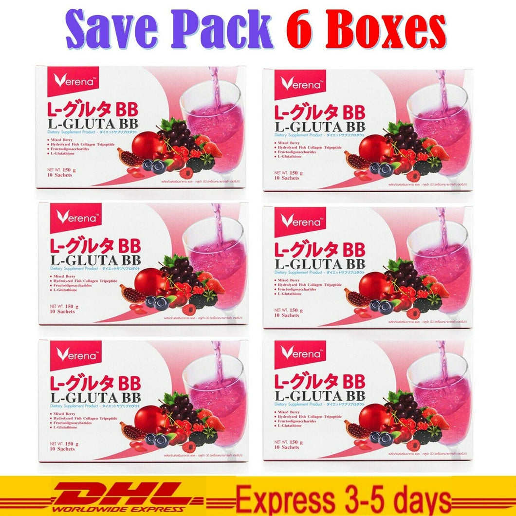 6x Verena L-Gluta BB Collagen Berry Q10 VitC Drink Skin Fix GMP HALAL