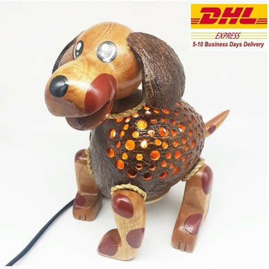Table Lamp Shade Dog Coconut Shell Night Light Shade Handmade Kids Gift