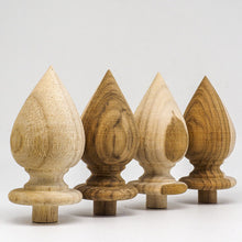 Load image into Gallery viewer, Set 4 x3.25&quot; TeakWood Lotus Shape Drapery Rod Finial Curtain Rail post Cap Furni