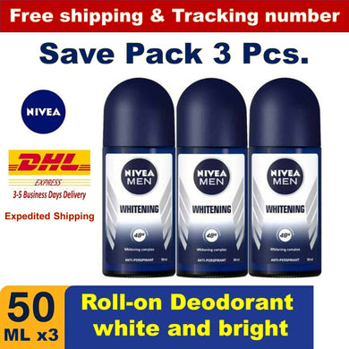 3x NIVEA MEN Anti Perspirant Roll On Deodorant Radiance Smooth Skin 50ml