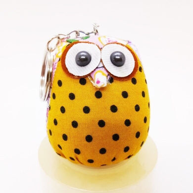 Owl Keyring V.4 Hand Sewing Doll Charm Cute Keychain Animal Lover Vintage Gift